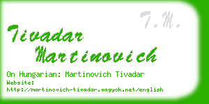 tivadar martinovich business card